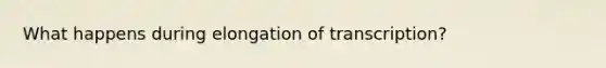 What happens during elongation of transcription?