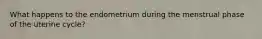 What happens to the endometrium during the menstrual phase of the uterine cycle?