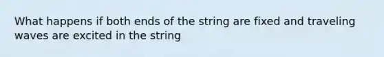 What happens if both ends of the string are fixed and traveling waves are excited in the string