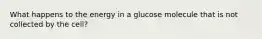 What happens to the energy in a glucose molecule that is not collected by the cell?