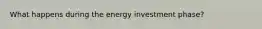 What happens during the energy investment phase?