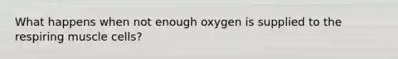 What happens when not enough oxygen is supplied to the respiring muscle cells?