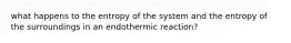 what happens to the entropy of the system and the entropy of the surroundings in an endothermic reaction?