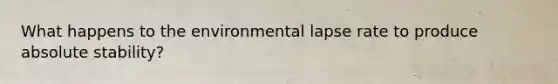 What happens to the environmental lapse rate to produce absolute stability?