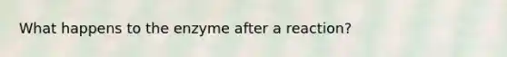 What happens to the enzyme after a reaction?