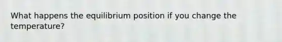 What happens the equilibrium position if you change the temperature?