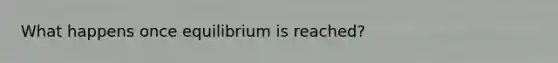 What happens once equilibrium is reached?