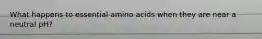 What happens to essential amino acids when they are near a neutral pH?