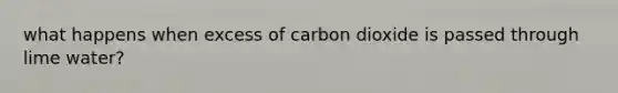 what happens when excess of carbon dioxide is passed through lime water?