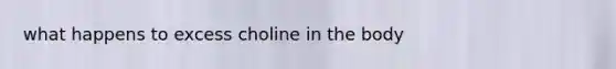 what happens to excess choline in the body