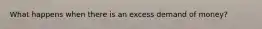 What happens when there is an excess demand of money?