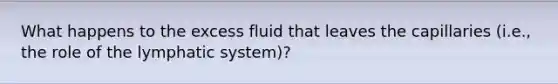 What happens to the excess fluid that leaves the capillaries (i.e., the role of the lymphatic system)?