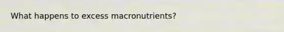 What happens to excess macronutrients?