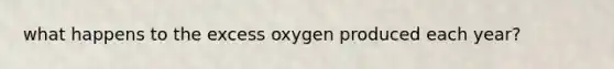 what happens to the excess oxygen produced each year?