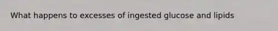 What happens to excesses of ingested glucose and lipids