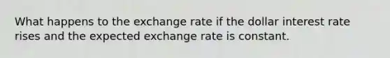 What happens to the exchange rate if the dollar interest rate rises and the expected exchange rate is constant.