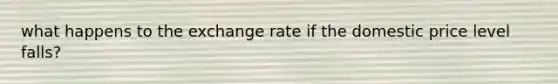 what happens to the exchange rate if the domestic price level falls?