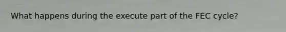 What happens during the execute part of the FEC cycle?