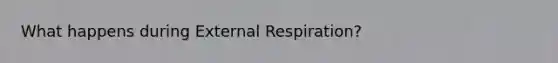 What happens during External Respiration?