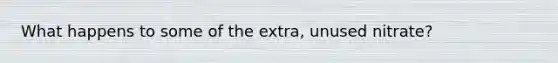 What happens to some of the extra, unused nitrate?