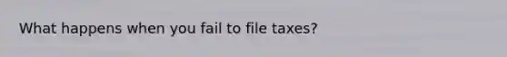 What happens when you fail to file taxes?