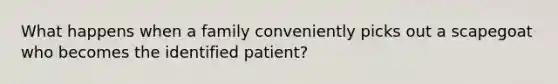 What happens when a family conveniently picks out a scapegoat who becomes the identified patient?