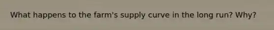 What happens to the farm's supply curve in the long run? Why?