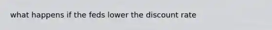what happens if the feds lower the discount rate
