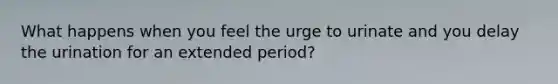 What happens when you feel the urge to urinate and you delay the urination for an extended period?