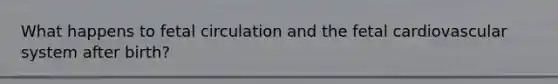 What happens to fetal circulation and the fetal cardiovascular system after birth?