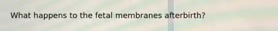 What happens to the fetal membranes afterbirth?