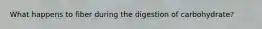 What happens to fiber during the digestion of carbohydrate?