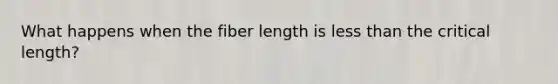 What happens when the fiber length is less than the critical length?