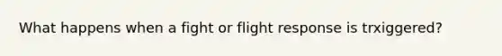 What happens when a fight or flight response is trxiggered?