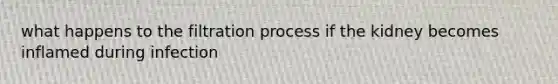 what happens to the filtration process if the kidney becomes inflamed during infection