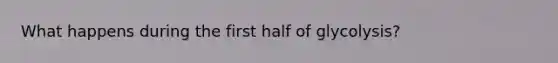 What happens during the first half of glycolysis?