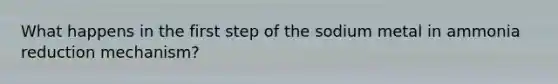 What happens in the first step of the sodium metal in ammonia reduction mechanism?