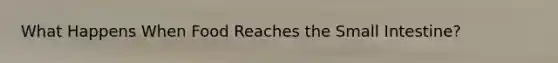 What Happens When Food Reaches the Small Intestine?