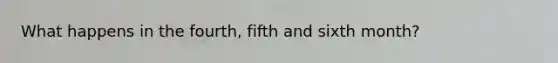 What happens in the fourth, fifth and sixth month?