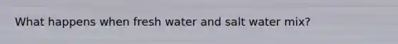 What happens when fresh water and salt water mix?