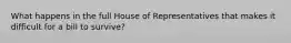 What happens in the full House of Representatives that makes it difficult for a bill to survive?