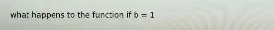 what happens to the function if b = 1