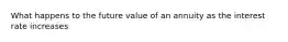 What happens to the future value of an annuity as the interest rate increases