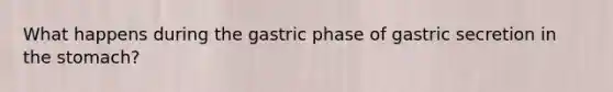 What happens during the gastric phase of gastric secretion in the stomach?