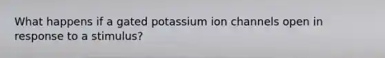 What happens if a gated potassium ion channels open in response to a stimulus?