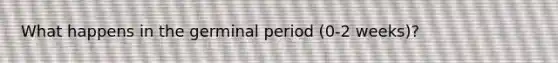 What happens in the germinal period (0-2 weeks)?