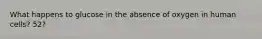 What happens to glucose in the absence of oxygen in human cells? 52?