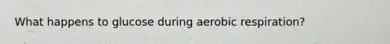 What happens to glucose during aerobic respiration?