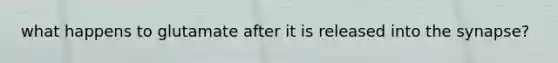 what happens to glutamate after it is released into the synapse?