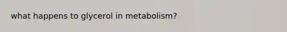 what happens to glycerol in metabolism?